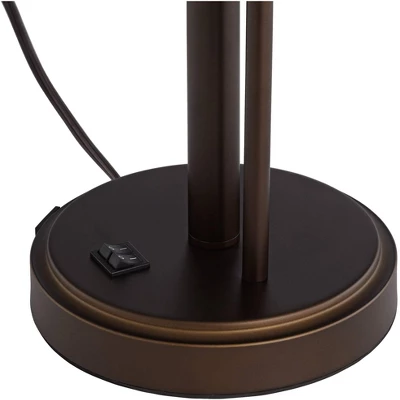 Possini Euro Design Traverse Modern Table Lamps 29" Tall Set Of 2 With USB Charging Port Gooseneck LED Bronze Oatmeal Shade For Bedroom Living Room 2 Possini Euro Design Traverse Modern Table Lamps 29" Tall Set Of 2 With USB Charging Port Gooseneck LED Bronze Oatmeal Shade For Bedroom Living Room - Image 2