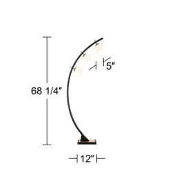 Possini Euro Design Rialto Modern Arched Floor Lamp 68 1/4" Tall Warm Gold Matte Black 3 Light Frosted White Glass Orb Shade For Living Room Reading -Possini Euro Design Sales GUEST 940a0ad2 09cc 4494 869d 82daf484c1fc