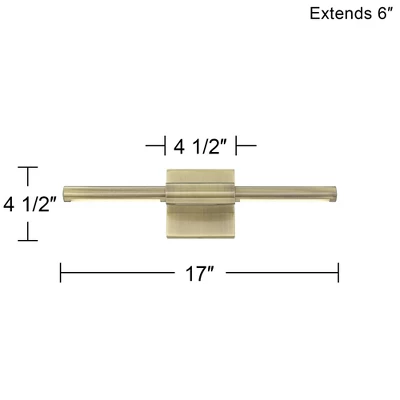 Possini Euro Design Anthony 17" High Modern Picture Wall Lamp Light Fixture Mount Living Room Indoor Hallway LED Hardwired Gold Antique Brass 3 Possini Euro Design Anthony 17" High Modern Picture Wall Lamp Light Fixture Mount Living Room Indoor Hallway LED Hardwired Gold Antique Brass - Image 3