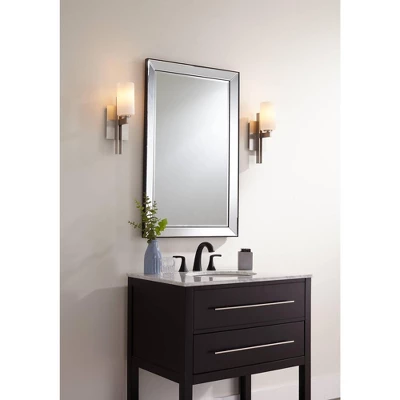 Possini Euro Design Ludlow Modern Wall Light Sconce Brushed Nickel Hardwire 4 1/2" Fixture Frosted Glass Shade For Bedroom Bathroom Vanity Reading 7 Possini Euro Design Ludlow Modern Wall Light Sconce Brushed Nickel Hardwire 4 1/2" Fixture Frosted Glass Shade For Bedroom Bathroom Vanity Reading - Image 7