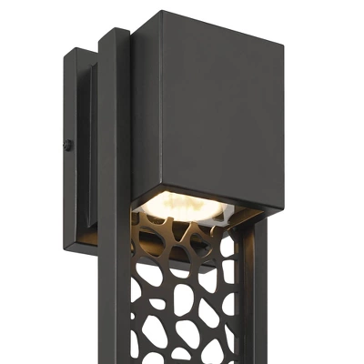 Possini Euro Design Possini Euro Miele 16" High Matte Black Outdoor LED Wall Light 2 Possini Euro Design Possini Euro Miele 16" High Matte Black Outdoor LED Wall Light - Image 2