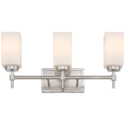 Possini Euro Design Possini Euro Salo 20 3/4" Wide Brushed Nickel 3-Light Bath Light 8 Possini Euro Design Possini Euro Salo 20 3/4" Wide Brushed Nickel 3-Light Bath Light - Image 8