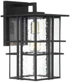 Possini Euro Design Arley Modern Outdoor Wall Light Fixture Black Geometric Frame 16" Seedy Glass For Post Exterior Barn Deck House Porch Yard Patio -Possini Euro Design Sales GUEST 98825cbf 37de 4677 bf7c 128eea35058b