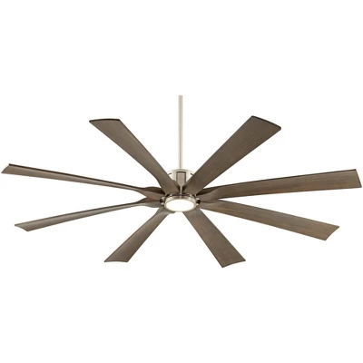 70" Possini Euro Design Modern Indoor Outdoor Ceiling Fan With Light LED Dimmable Remote Brushed Nickel Light Wood Damp Rated Patio Porch 6 70" Possini Euro Design Modern Indoor Outdoor Ceiling Fan With Light LED Dimmable Remote Brushed Nickel Light Wood Damp Rated Patio Porch - Image 6