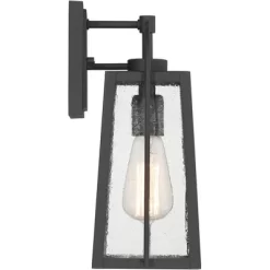 Possini Euro Design Woodley 13" High Modern Outdoor Wall Light Fixture Mount Porch House Set Of 2 Weatherproof Sand Black Aluminum Seeded Glass Shade -Possini Euro Design Sales GUEST 99a86d01 bec3 4183 8a36 267b4ba66e20