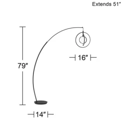 Possini Euro Design Allura Modern 79" Tall Arc Floor Lamp Matte Black Metal 3-Ring Swivel LED Light For Living Room Reading Bedroom House -Possini Euro Design Sales GUEST 99e53660 f538 47d1 934e 2d19ec3a8d7f
