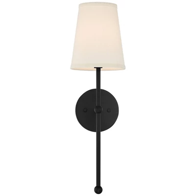 Possini Euro Design Elena Modern Wall Light Sconces Set Of 2 Matte Black Metal Hardwire 6" Fixture Cream Linen Shade For Bedroom Living Room Hallway 7 Possini Euro Design Elena Modern Wall Light Sconces Set Of 2 Matte Black Metal Hardwire 6" Fixture Cream Linen Shade For Bedroom Living Room Hallway - Image 7