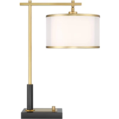 Possini Euro Design Possini Euro Hayven Desk Lamp With Dual USB Ports In Warm Gold With Black 8 Possini Euro Design Possini Euro Hayven Desk Lamp With Dual USB Ports In Warm Gold With Black - Image 8