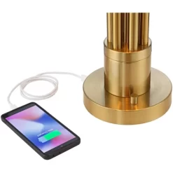 Possini Euro Design Possini Euro® Granview Desk Lamp With Glass Shade And Dual USB Ports -Possini Euro Design Sales GUEST 9b40a92d 393d 489d 8ea1 114efb01132f