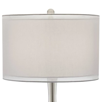 Possini Euro Design Swift Modern Table Lamp 30 1/2" Tall Mercury Glass Double Shade For Bedroom Living Room House Bedside Nightstand Office Entryway 3 Possini Euro Design Swift Modern Table Lamp 30 1/2" Tall Mercury Glass Double Shade For Bedroom Living Room House Bedside Nightstand Office Entryway - Image 3