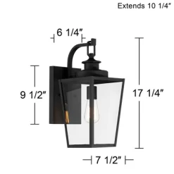 Possini Euro Design Ackerly Modern Outdoor Wall Light Fixture Textured Black 17 1/4" Clear Glass For Post Exterior Barn Deck House Porch Yard Patio -Possini Euro Design Sales GUEST 9d40e1cf ab71 4b48 a62d b0ec8b84dc8f