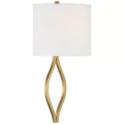 Possini Euro Design Modern Wall Light Sconce Warm Brass Hardwired 19 1/2" High Fixture Half Moon Linen Shade For Bedroom Living Room -Possini Euro Design Sales GUEST 9d8caa45 ea33 456d b719 37697537fc56