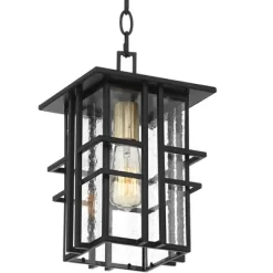 Possini Euro Design Arley Modern Outdoor Hanging Light Black Geometric Frame 12 1/2" Seedy Glass For Post Exterior Barn Deck House Porch Yard Patio -Possini Euro Design Sales GUEST 9d9a0740 d8ce 49d3 9588 860b9c5034b1