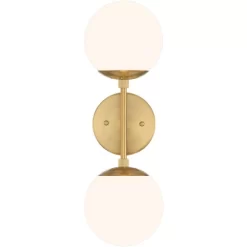 Possini Euro Design Oso Modern Wall Light Sconce Soft Gold Hardwire 6" 2-Light Fixture Opal Glass Orb Shade For Bedroom Bathroom Living Room House -Possini Euro Design Sales GUEST 9db0308f 4a0a 46d0 a516 1f4eee9669ef