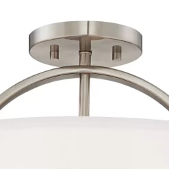 Possini Euro Design Halsted Modern Ceiling Light Semi Flush Mount Fixture 15" Wide Brushed Nickel 2-Light Oatmeal Linen Drum For Bedroom Living Room 8 Possini Euro Design Halsted Modern Ceiling Light Semi Flush Mount Fixture 15" Wide Brushed Nickel 2-Light Oatmeal Linen Drum For Bedroom Living Room -Possini Euro Design Sales GUEST 9e08fafe 167a 43fc b40d edac36fcd3a6