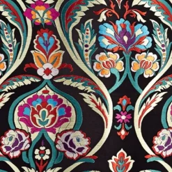 Possini Euro Design Antique Brass Plug-In Swag Chandelier 15" Wide Modern Multi-Color Embroidery Drum Shade For Dining Room House