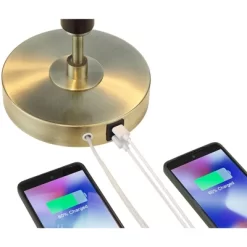 Possini Euro Design Possini Euro® Wyndham Desk Lamp With Glass Shade And Dual USB Ports -Possini Euro Design Sales GUEST 9fb29c06 0fa4 4c93 bedf 81121643cc35