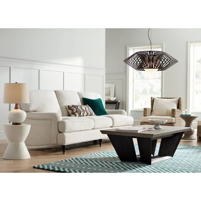 Possini Euro Design Planet Black Large Pendant Light 31 1/2" Wide Mid Century Modern White Glass For Dining Room House Foyer Kitchen Island Entryway 8 Possini Euro Design Planet Black Large Pendant Light 31 1/2" Wide Mid Century Modern White Glass For Dining Room House Foyer Kitchen Island Entryway - Image 8