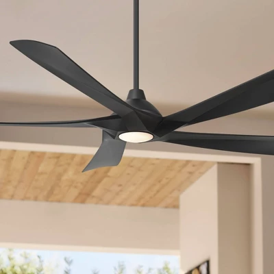 Possini Euro Design 60" Eloquent Modern Indoor Outdoor Ceiling Fan 5 Blade LED Light Remote Control Matte Black Finish Bedroom Patio Damp Rated 1 Possini Euro Design 60" Eloquent Modern Indoor Outdoor Ceiling Fan 5 Blade LED Light Remote Control Matte Black Finish Bedroom Patio Damp Rated