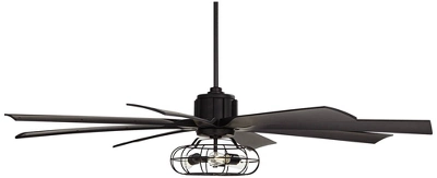 70" Possini Euro Design Modern Indoor Ceiling Fan With LED Light Remote Control Matte Black Cage For Living Room Kitchen House 5 70" Possini Euro Design Modern Indoor Ceiling Fan With LED Light Remote Control Matte Black Cage For Living Room Kitchen House - Image 5