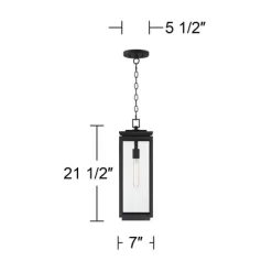 Possini Euro Design Atkins 21 1/2" High Modern Outdoor Pendant Light Fixture Ceiling Porch House Hanging Matte Black Die Cast Metal Clear Glass Shade -Possini Euro Design Sales GUEST a157c4a1 39c0 4db2 816c 27bd8e1a6c87