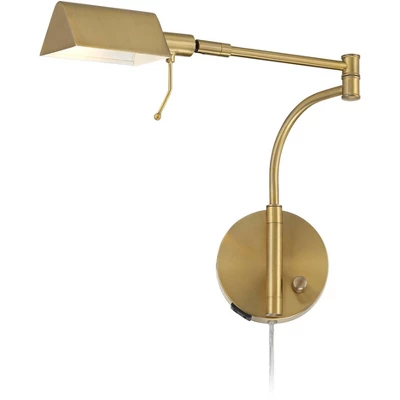 Possini Euro Design Keegan Modern Swing Arm Wall Lamp With Dual USB Ports Warm Gold Plug-In Light Fixture Adjustable For Bedroom 7 Possini Euro Design Keegan Modern Swing Arm Wall Lamp With Dual USB Ports Warm Gold Plug-In Light Fixture Adjustable For Bedroom - Image 7