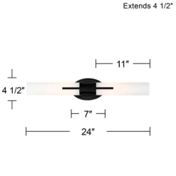 Possini Euro Design Abron Industrial Modern Wall Light Black Hardwire 24" Light Bar LED Fixture Frosted Glass For Bedroom Bathroom Vanity Living Room -Possini Euro Design Sales GUEST a2118ced 1f54 4f6c b7fd 259083dadca4