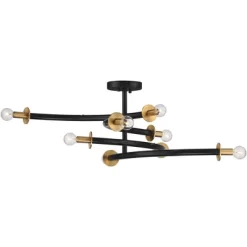 Possini Euro Design Alturus Modern Ceiling Light Semi Flush Mount Fixture 34" Wide Gloss Black Warm Brass 8-Light For Bedroom Living Room Hallway Home 13 Possini Euro Design Alturus Modern Ceiling Light Semi Flush Mount Fixture 34" Wide Gloss Black Warm Brass 8-Light For Bedroom Living Room Hallway Home -Possini Euro Design Sales GUEST a23c2c3a 3277 4efb 860b 0658359a3046
