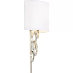 Possini Euro Design Circles Modern Wall Light Sconce Brushed Nickel Plug-in 12" Fixture Off White Cotton Half Shade For Bedroom Reading Living Room 10 Possini Euro Design Circles Modern Wall Light Sconce Brushed Nickel Plug-in 12" Fixture Off White Cotton Half Shade For Bedroom Reading Living Room -Possini Euro Design Sales GUEST a3056f2f 47fa 4c2c a36f 701fa499b15b