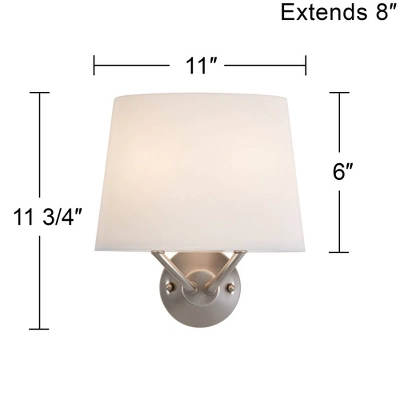 Possini Euro Design Possini Euro 11 3/4" High Brushed Nickel Modern Wall Sconce Light 3 Possini Euro Design Possini Euro 11 3/4" High Brushed Nickel Modern Wall Sconce Light - Image 3
