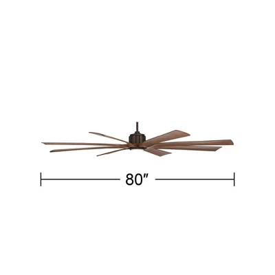 80" Possini Euro Design Defender Modern Indoor Outdoor Ceiling Fan With Dimmable LED Light Remote Oil Rubbed Bronze Koa Damp Rated For Patio Exterior 3 80" Possini Euro Design Defender Modern Indoor Outdoor Ceiling Fan With Dimmable LED Light Remote Oil Rubbed Bronze Koa Damp Rated For Patio Exterior - Image 3