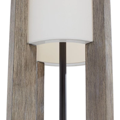 Possini Euro Design Arrista Modern 63" Tall Standing Floor Lamp Cylinder Foot Switch Wood Gray Wash Finish Living Room Bedroom House Reading Office 3 Possini Euro Design Arrista Modern 63" Tall Standing Floor Lamp Cylinder Foot Switch Wood Gray Wash Finish Living Room Bedroom House Reading Office - Image 3