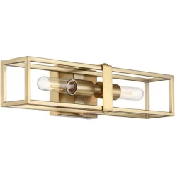 Possini Euro Design Fabian Modern Wall Light Sconces Set Of 2 Warm Brass Hardwired 4" 2-Light Fixture Open Rectangular Frame For Bedroom 13 Possini Euro Design Fabian Modern Wall Light Sconces Set Of 2 Warm Brass Hardwired 4" 2-Light Fixture Open Rectangular Frame For Bedroom -Possini Euro Design Sales GUEST a3e7ece8 a9bd 47ff 963a 9f78f5c30164 1