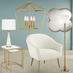 Possini Euro Design Cecil Modern Industrial Torchiere Floor Lamp 71" Tall Warm Gold Metal Opal Glass Shade For Living Room Bedroom Office House Home -Possini Euro Design Sales GUEST a40a4876 4d1a 4982 bfca 1144fb6c5584