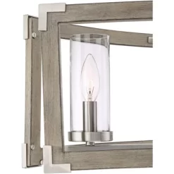 Possini Euro Design Kerr Wood Brushed Nickel Island Pendant Chandelier 32 3/4" Wide Modern Clear Glass Shade 5-Light Fixture For Dining Room Kitchen -Possini Euro Design Sales GUEST a415a9cd b582 4bb9 b591 857bc9ec85c0