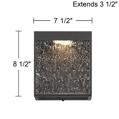 Possini Euro Design Possini Euro Sofia 8 1/2"H Black Hammered Glass LED Wall Sconce 6 Possini Euro Design Possini Euro Sofia 8 1/2"H Black Hammered Glass LED Wall Sconce - Image 6