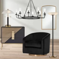 Possini Euro Design Modern Torchiere Floor Lamp LED 72" Tall Black Antique Brass White Glass Shade For Living Room Reading Uplight -Possini Euro Design Sales GUEST a5454be3 0820 435a b6b1 429848dce7f5