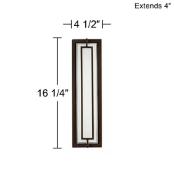 Possini Euro Design Belfonte Modern Outdoor Wall Light Fixture Bronze LED 16 1/4" White Glass For Post Exterior Barn Deck House Porch Yard Patio Home -Possini Euro Design Sales GUEST a5b2a858 d0fe 4c86 95d3 b34322a3043d