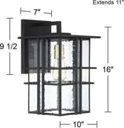 Possini Euro Design Arley Modern Industrial Outdoor Wall Light Fixtures Set Of 2 Black 16" Seedy Glass For Post Exterior Barn Deck House -Possini Euro Design Sales GUEST a6602b17 7a9e 4bf6 b5d0 a3bef839e4bd