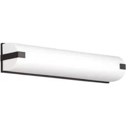 Possini Euro Design Possini Euro 25" Wide Bronze And White Acrylic Diffuser Vanity Light
