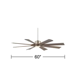 60" Possini Euro Design Modern Indoor Outdoor Ceiling Fan With Light LED Dimmable Remote Brushed Nickel Light Wood Damp Rated Patio Porch -Possini Euro Design Sales GUEST a67c2fa9 8c12 4f3c 9ab3 29c66e34b755