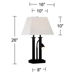 Possini Euro Design Deacon Modern Desk Table Lamp 26" High Black With USB And AC Power Outlet In Base LED Reading Light Oatmeal Shade For Office Desk 15 Possini Euro Design Deacon Modern Desk Table Lamp 26" High Black With USB And AC Power Outlet In Base LED Reading Light Oatmeal Shade For Office Desk -Possini Euro Design Sales GUEST a6d1edee 17a8 43de 955b 07fabb9825c0
