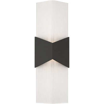 Possini Euro Design Possini Euro Tux 18" High Black And White LED Wall Sconce Set Of 2 4 Possini Euro Design Possini Euro Tux 18" High Black And White LED Wall Sconce Set Of 2 - Image 4