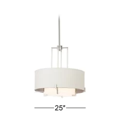 Possini Euro Design Concentric Brushed Nickel Pendant Chandelier 25" Wide Modern White Fabric Drum 4-Light For Dining Room House Foyer Kitchen Island -Possini Euro Design Sales GUEST a7b95aa3 19d4 4d93 bd0b 2641cbcb0e44