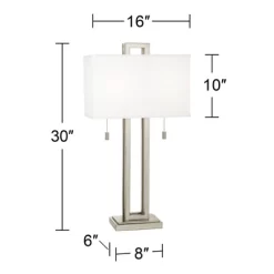 Possini Euro Design Modern Table Lamps 30" Tall Set Of 2 Brushed Nickel Open Rectangular White Box Shade For Living Room Family Bedroom 10 Possini Euro Design Modern Table Lamps 30" Tall Set Of 2 Brushed Nickel Open Rectangular White Box Shade For Living Room Family Bedroom -Possini Euro Design Sales GUEST a7b9d08f 87b9 4f60 9901 694201dc2d83