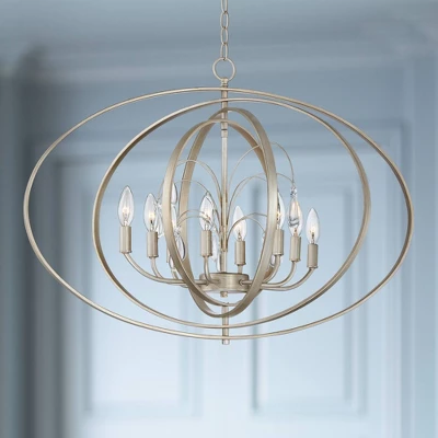 Possini Euro Design Tiller Champagne Satin Silver Pendant Chandelier 31 1/2" Wide Modern Open Orb Frame 8-Light Fixture For Dining Room Kitchen Island 1 Possini Euro Design Tiller Champagne Satin Silver Pendant Chandelier 31 1/2" Wide Modern Open Orb Frame 8-Light Fixture For Dining Room Kitchen Island