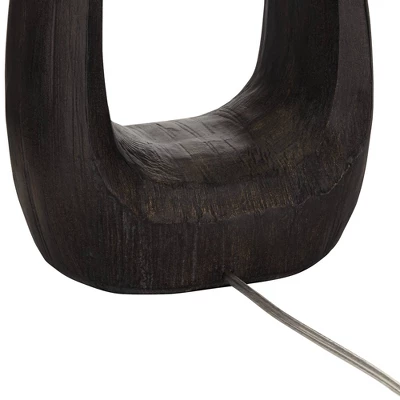 Possini Euro Design Woodwork 30" Tall Open Base Large Mid Century Modern End Table Lamp Black Finish Finish Single White Shade Living Room Bedroom 6 Possini Euro Design Woodwork 30" Tall Open Base Large Mid Century Modern End Table Lamp Black Finish Finish Single White Shade Living Room Bedroom - Image 6