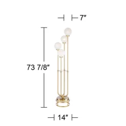 Possini Euro Design Candide Mid Century Modern Floor Lamp With Riser 74" Tall Warm Gold Metal 4 Light LED Glass Globe Shade For Living Room Reading -Possini Euro Design Sales GUEST a9475238 e402 403e 9f3c 6659e5ed5367