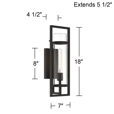 Possini Euro Design Possini Euro Castello 18"H Black Marine Outdoor Wall Light Set Of 2 3 Possini Euro Design Possini Euro Castello 18"H Black Marine Outdoor Wall Light Set Of 2 - Image 3