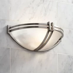 Possini Euro Design Solara Modern Wall Light Sconce Brushed Nickel 13 3/4" Fixture Marbleized Glass For Bedroom Bathroom Vanity Reading Living Room -Possini Euro Design Sales GUEST aa71b4dd 52bb 43ab aff5 0c8ebe9b5b8d